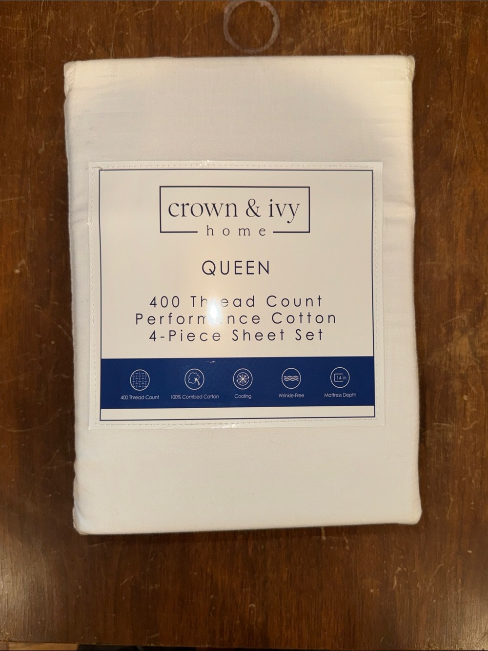 NWT Performance Cotton QUEEN sheet set 400 thread count 100% combed cooling